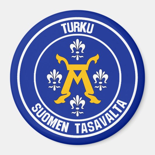 Turku Round Emblem Magnet (Vorne)
