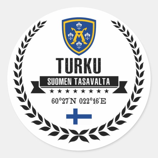 Turku Runder Aufkleber (Vorderseite)
