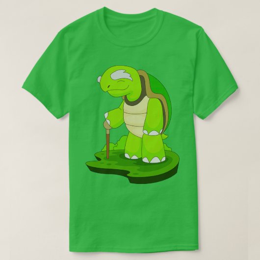 Turle Pensioner Walking stick T-Shirt (Design vorne)
