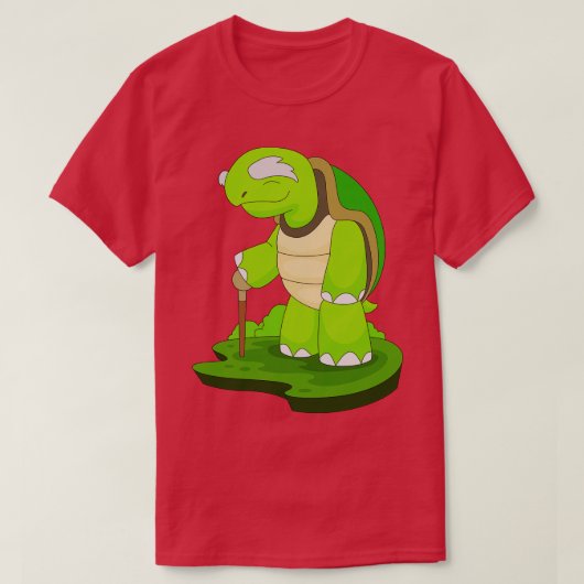 Turle Pensioner Walking stick T-Shirt (Design vorne)