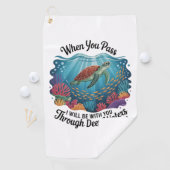 Turle, wenn du durch tiefe Gewässer kommst Golfhandtuch (Insitu)