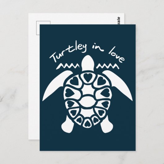 Turley in Liebe - Schildkröte Postkarte (Vorne/Hinten)