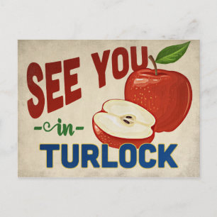 Turlock Kalifornien Apfel - Vintage Reise Postkarte