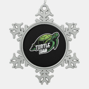 Turlte Lover Turtle-Vater Schneeflocken Zinn-Ornament