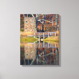 Turm am Teich Leinwanddruck