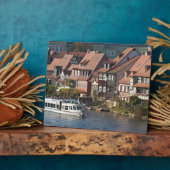 Turm Boat in Little Venice and River Regnitz Fotoplatte (Seite)