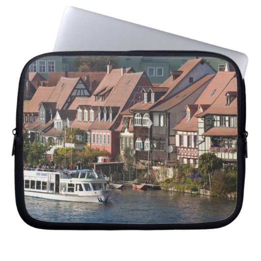 Turm Boat in Little Venice and River Regnitz Laptopschutzhülle (Vorderseite)