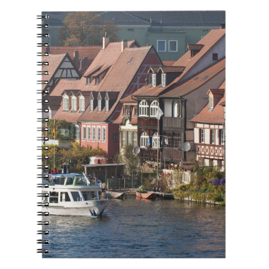 Turm Boat in Little Venice and River Regnitz Notizblock (Vorderseite)