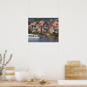Turm Boat in Little Venice and River Regnitz Poster (Küche)