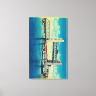 Turm-Brücke erhöht für Sacramento River Leinwanddruck