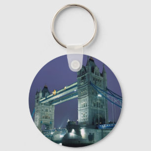 Turm-Brücke nachts, London, England Schlüsselanhänger