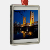 Turm-Brücke - Sacramento, CA Silbernes Ornament (Rechts)