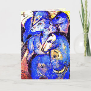 Turm der blauen Pferde von Franz Marc Feiertagskarte