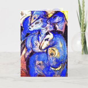 Turm der blauen Pferde von Franz Marc Feiertagskarte