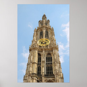 Turm der Liebfrauenkathedrale in Antwerpen, Belgie Poster