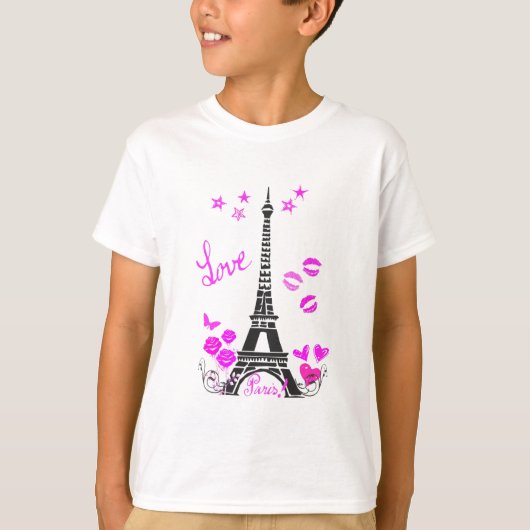 TURM-DRUCK LIEBE-PARIS EIFFEL T-Shirt (Vorderseite)