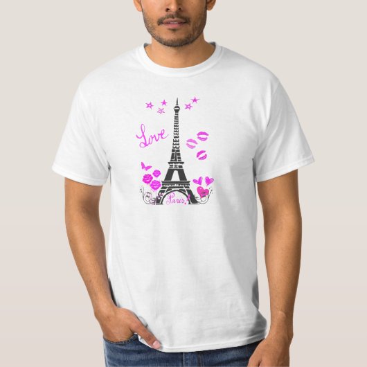 TURM-DRUCK LIEBE-PARIS EIFFEL T-Shirt (Vorderseite)