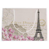 Turm-elegantes Vintages Paris Eiffel Große Geschenktüte (Vorderseite)