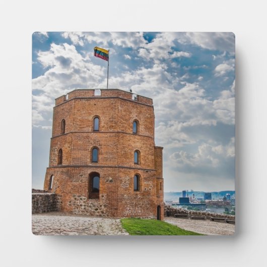 Turm Gediminas in Vilnius, Litauen Fotoplatte (Vorderseite)