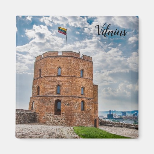 Turm Gediminas in Vilnius, Litauen Magnet (Vorne)
