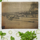 Turm Herbstahorn-Blätterfallparis Eiffel Geschirrtuch (Gefaltet)