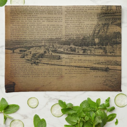 Turm Herbstahorn-Blätterfallparis Eiffel Geschirrtuch (Gefaltet)