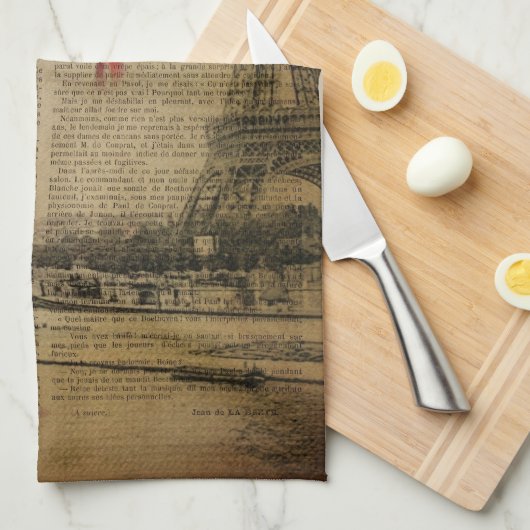 Turm Herbstahorn-Blätterfallparis Eiffel Geschirrtuch (Viertel Falte)