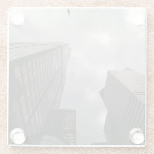 Turm in der Stadt. Glasuntersetzer (Rückseite)