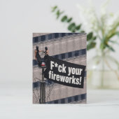 Turm-Kletterer F*ckt Eure Feuerwerke Postkarte (Stehend Vorderseite)