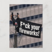 Turm-Kletterer F*ckt Eure Feuerwerke Postkarte (Vorderseite)