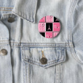 Turm-Liebe-Rosa-Schwarzes Paris Eiffel Button (Beispiel)