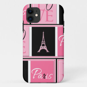 Turm-Liebe-Rosa-Schwarzes Paris Eiffel Case-Mate iPhone Hülle