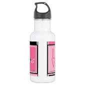 Turm-Liebe-Rosa-Schwarzes Paris Eiffel Trinkflasche (Rückseite)