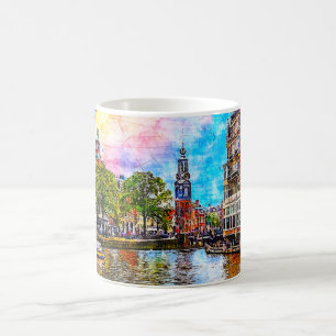 Turm Munttoren. Amsterdam. Holland. Kaffeetasse