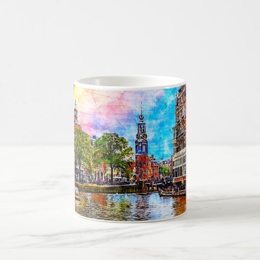 Turm Munttoren. Amsterdam. Holland. Kaffeetasse (Mittel)