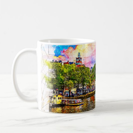 Turm Munttoren. Amsterdam. Holland. Kaffeetasse (Links)