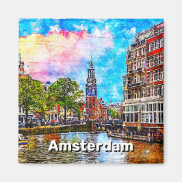 Turm Munttoren. Amsterdam. Niederlande. Magnet