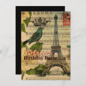 Turm Musiknotenkamelienfranzoseparis Eiffel Einladung (Vorne/Hinten)