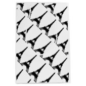 Turm Paris Eiffel Schwarz-weiß Mittlere Geschenktüte (Vorderseite)