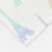Turm-Pastellregenbogen-Fleece-Decke Paris Eiffel Fleecedecke (Ecke)