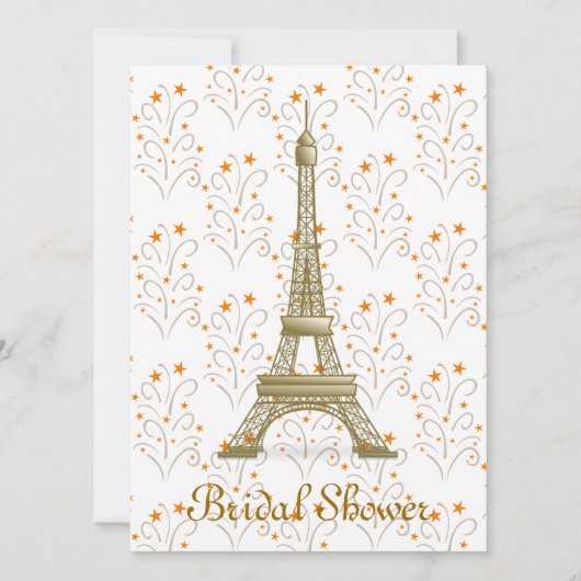 Turm-Rolle-Muster-Brautparty Paris Eiffel Einladung (Vorderseite)