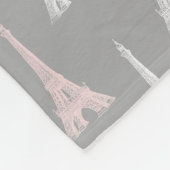 Turm-Rosa-graue Fleece-Decke Paris Eiffel Fleecedecke (Ecke)