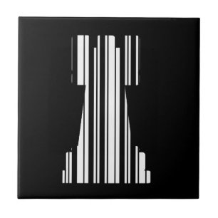 Turm-Schachfigur-Barcode-Spiel Barcode-Muster Fliese