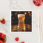 Turm-Schachfigur-Bierglas Serviette (Beispiel)
