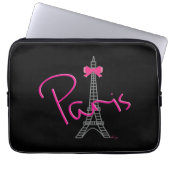 Turm-Schwarz-coole Grafik Paris Frankreich Eiffel Laptopschutzhülle (Vorderseite)