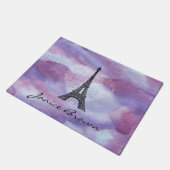 Turm und Aufschriften Paris im Herzen Fußmatte (Schrägansicht)