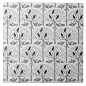 Turm-und Stechpalmen-Muster-Weihnachtskunst-Fliese Fliese (Vorderseite)