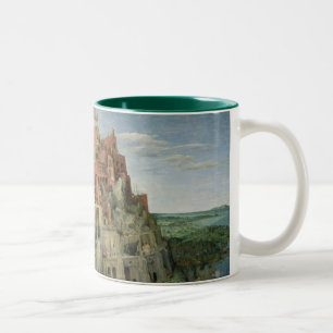 Turm von Babel, 1563 (Öl auf Platte) Zweifarbige Tasse