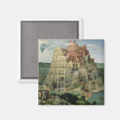 Turm von Babel, 1563 (Öl auf Tafel) Magnet (Vorderseite/Rückseite)