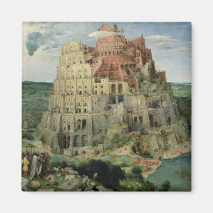 Turm von Babel, 1563 (Öl auf Tafel) Magnet